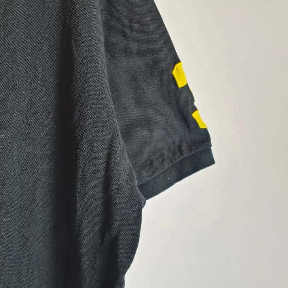Polo Ralph Lauren Big Pony #3 Black Short Sleeve Rugby Shirt Custom Fit Large XL - Picture 15 of 16